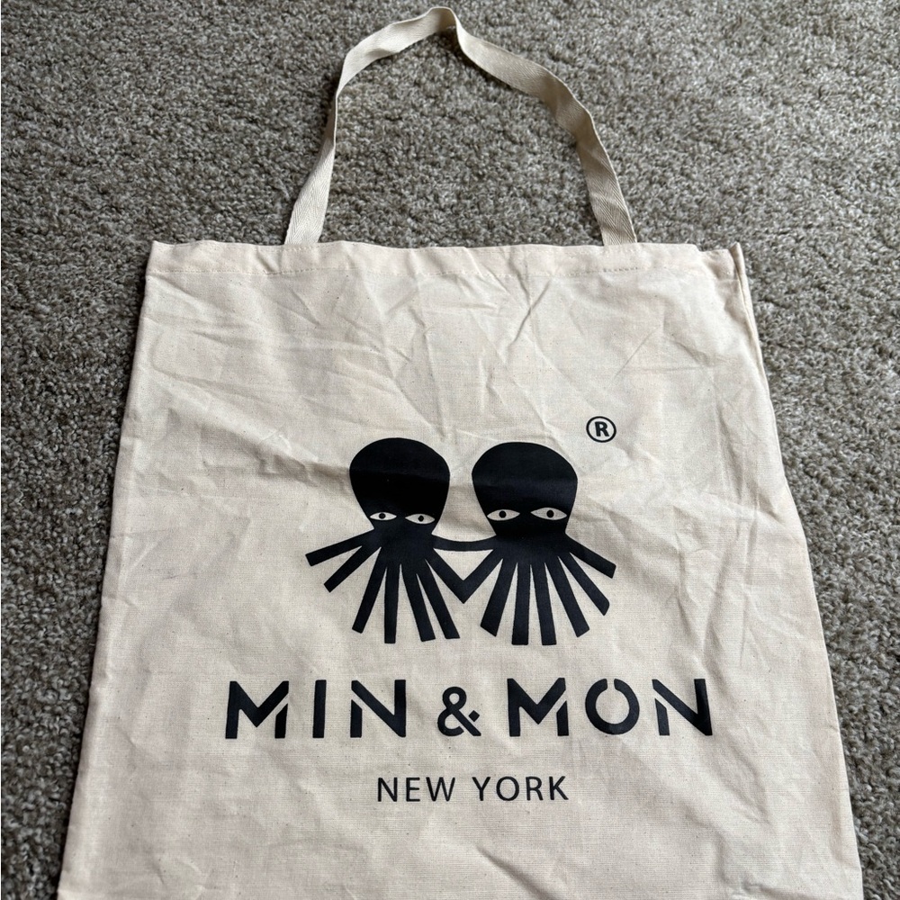 Min & Mon Cream Canvas Tote